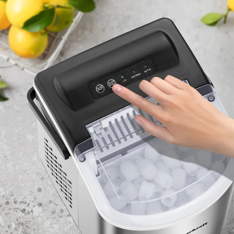 Kostkarka Do Lodu Automatyczna Cicha 12 kg Na Dobę 1.3 l - Srebrna