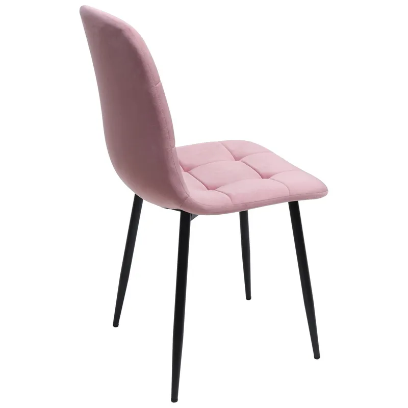 Krzesło Tapicerowane Welurowe Do Salonu Jadalni Loft MEBLIVA - Różowe