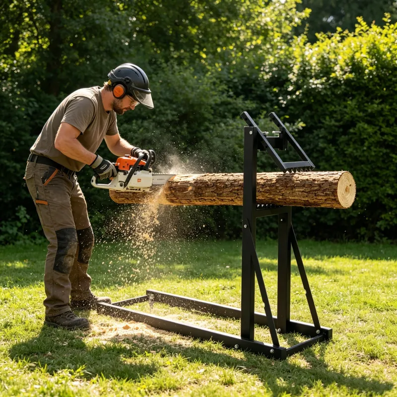 Koziołek Do Cięcia Drewna Stalowy 112 x 40 cm Nośność 100 kg MEBLIVA
