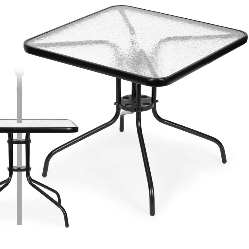 Stolik Ogrodowy Kwadratowy Metalowy 80 x 80 cm BREKKE