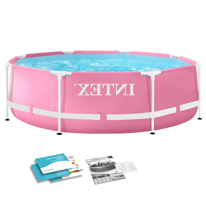 Basen Stelażowy Okrągły Dla Dzieci 244x76 cm INTEX 28290 - Różowy