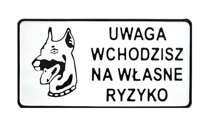 Tablica 15*29CM Uwaga Wchodzisz Na Własne Ryzyko
