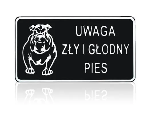 Tablica 15*29CM Uwaga Zły I Głodny Pies