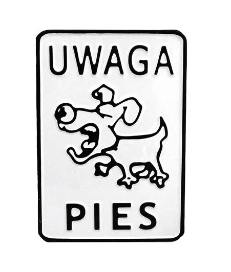 Tablica 15*20CM Uwaga Pies