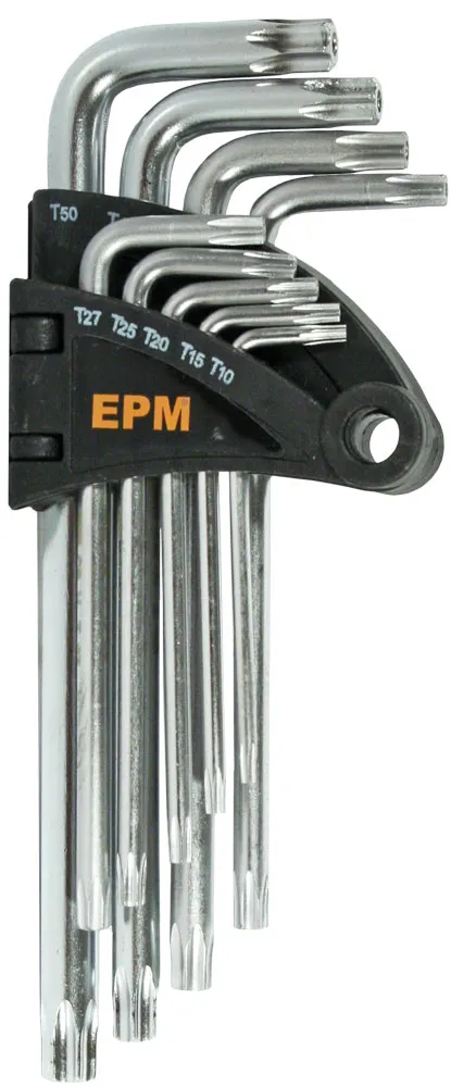Komplet Kluczy Torx Typ L T10-T50 9 szt. Krótkie EPM