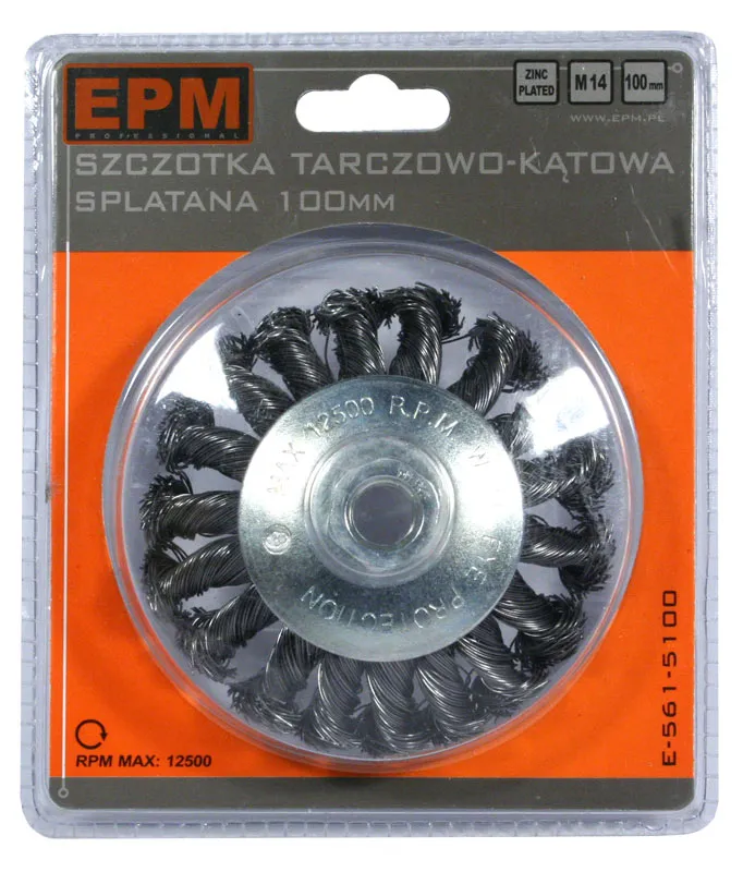 Szczotka Tarczowo Kątowa Splatana 100mm Zn EPM