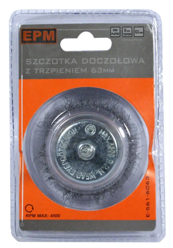 Szczotka Doczołowa Z Trzpieniem 63mm Zn EPM
