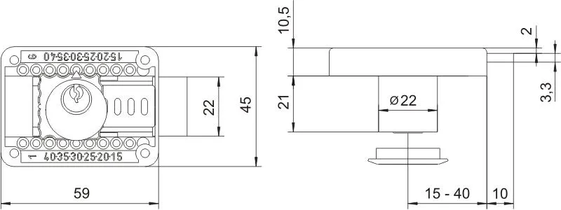 Zamek Meblowy Nikiel ZMB-3 LOB