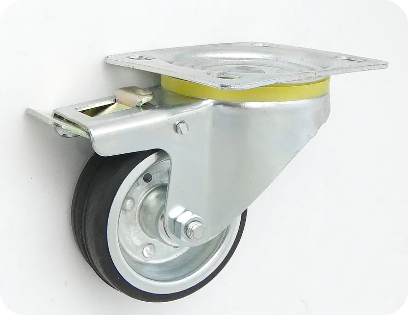 Koło Metal-Guma 80mm Obudowa Skrętna+hamulec 6H