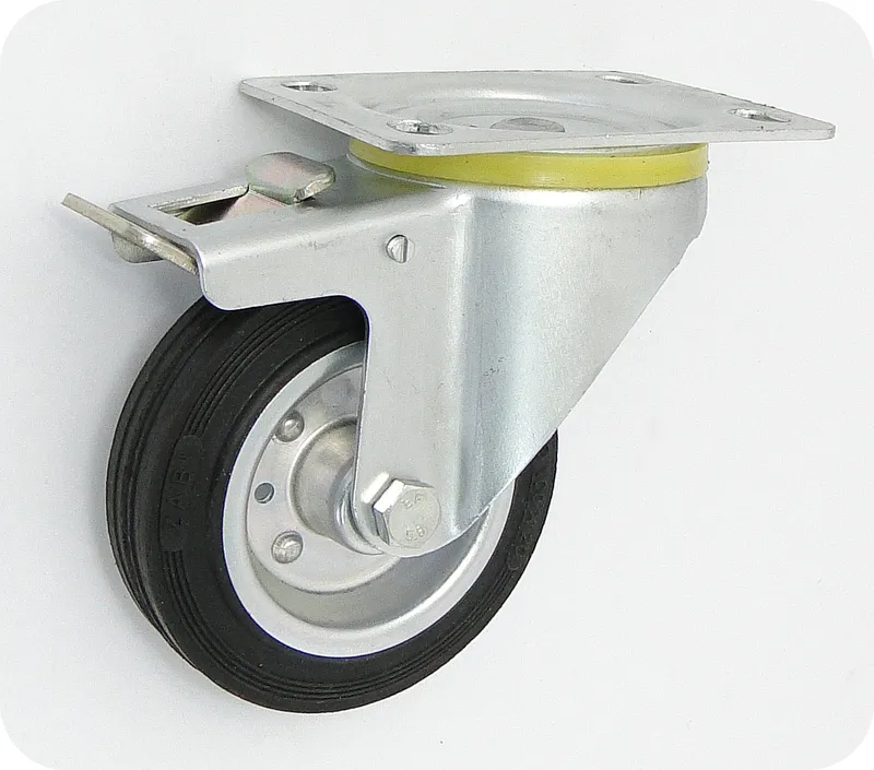 Koło Metal-Guma 100mm Obudowa Skrętna+hamulec 15H
