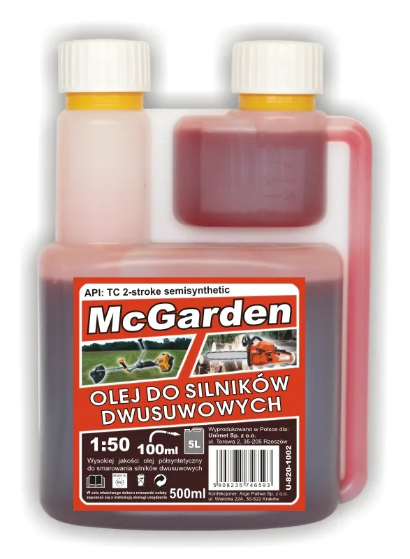 Olej Do Mieszanki Do Silników 2-SUWOWYCH 500 ml Z Dozownikie MC GARDEN