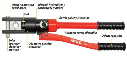 Praska Hydrauliczna, Ręczna Do Zaciskania Końcówek 16*300MM2 YATO