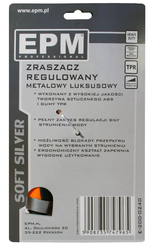 Zraszacz Pistoletowy Regulowany Soft Silver EPM