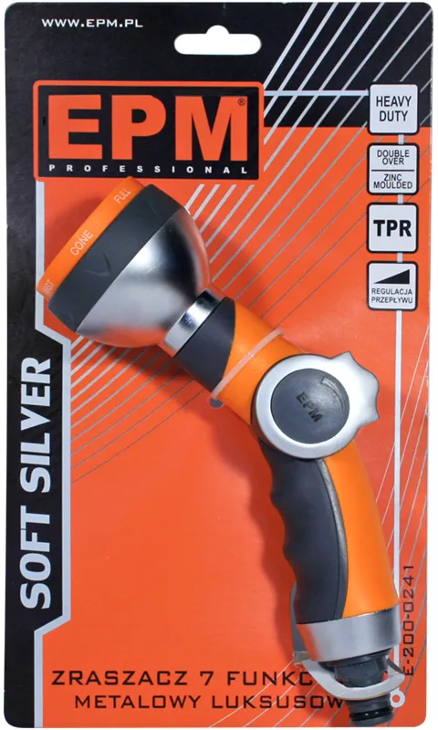 Zraszacz Pistoletowy Regulowany 7-FUNKCYJMY Soft Silver EPM