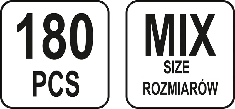 Zestaw Przelotek Gumowych 180 szt. Mix YATO