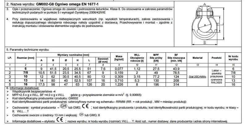 Ogniwo Omega G8 6mm Wll 1.12T