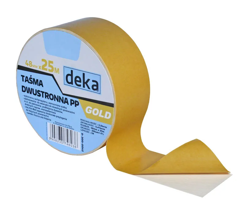 Taśma Dwustronna PP Gold 48MM*25M DEKA