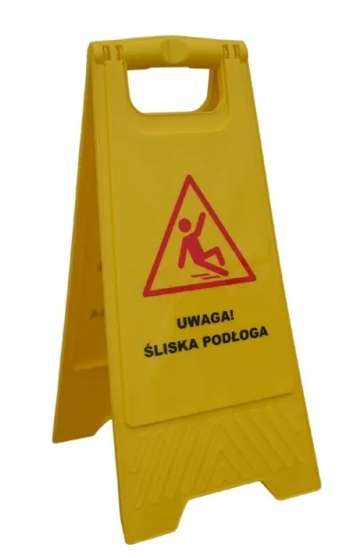 Stojak Ostrzegawczy ''uwaga Śliska Podłoga''