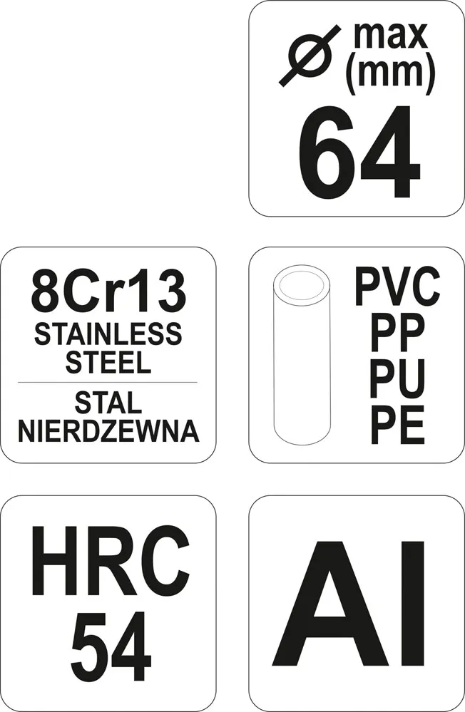 Obcinak Do Cięcia Rurek PCV 64mm YATO