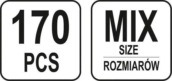 Wkręty Podkładki Do Karoserii Mix 170 szt. YATO