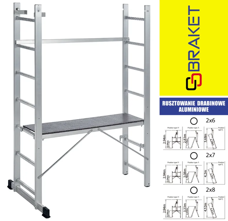 Rusztowanie Aluminiowe Drabinowe Eco 2x6 BRAKET