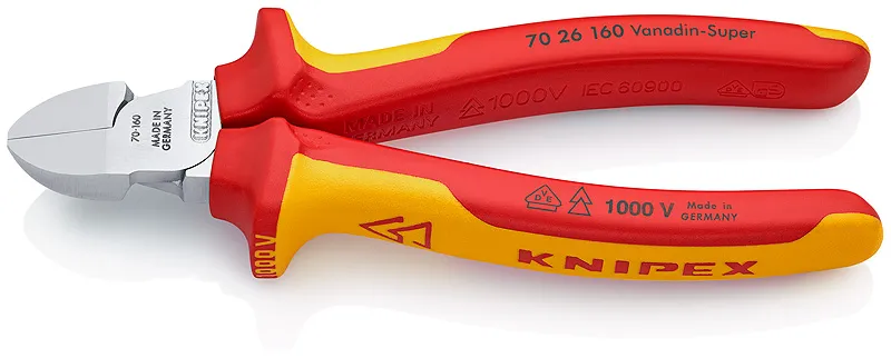 Szczypce Tnące Boczne Izolowane 160mm KNIPEX