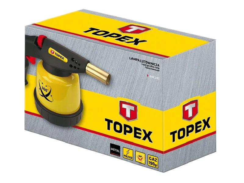 Lampa Lutownicza Gazowa Na Naboje 190g Zapłonnik TOPEX