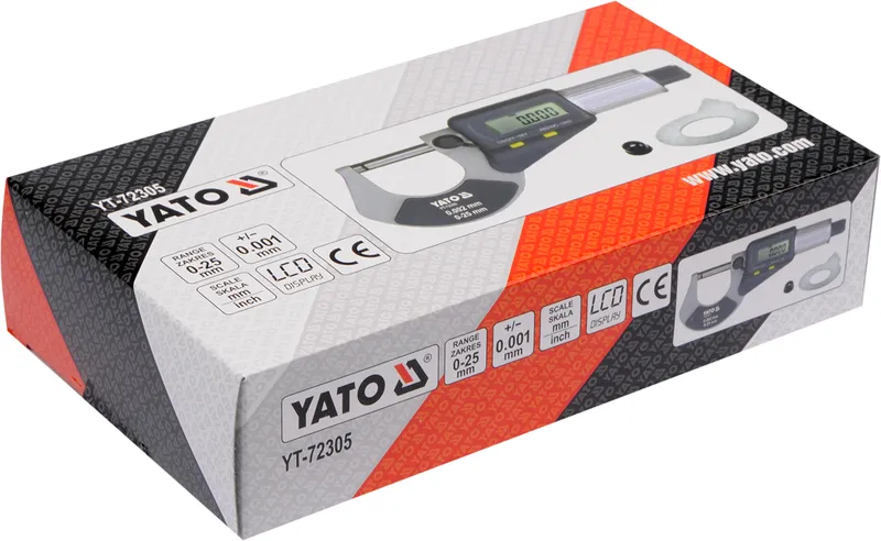Mikrometr 0-25MM Z Wyświetlaczem Cyfrowym YATO