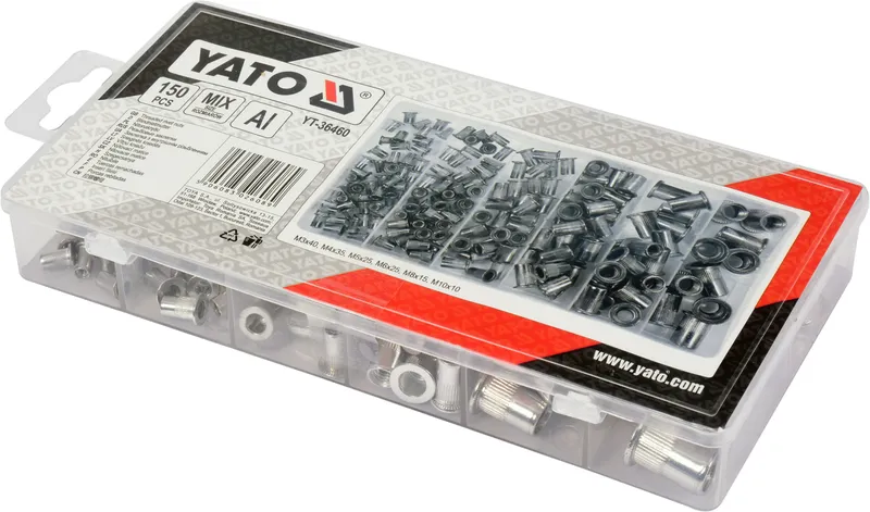 Zestaw Nitonakrętek Alu M3- M10, 150 szt. YATO