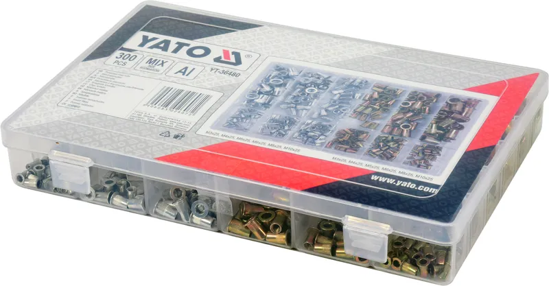 Zesta Nitonakrętek Stal, Alu Mix M3-M10 300 szt. YATO