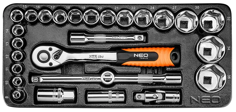 Klucze Nasadowe 1/2'' Zestaw 27 Sztuk NEO