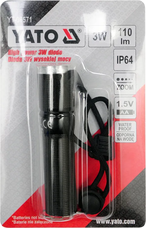 Metalowa Latarka Z Diodą Cree 100*25MM YATO