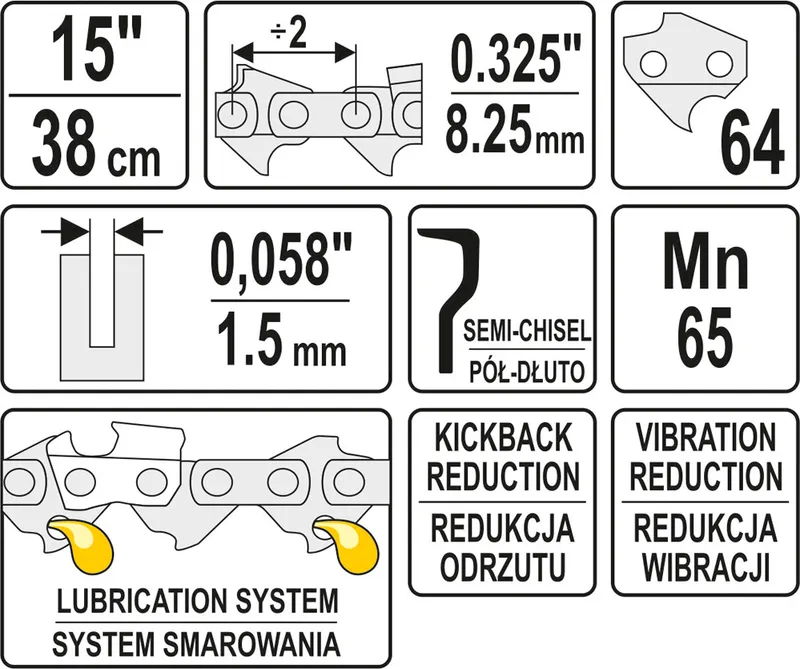 Łańcuch Tnący Do Pilarki 15'' .325 1.5mm 64Z YATO