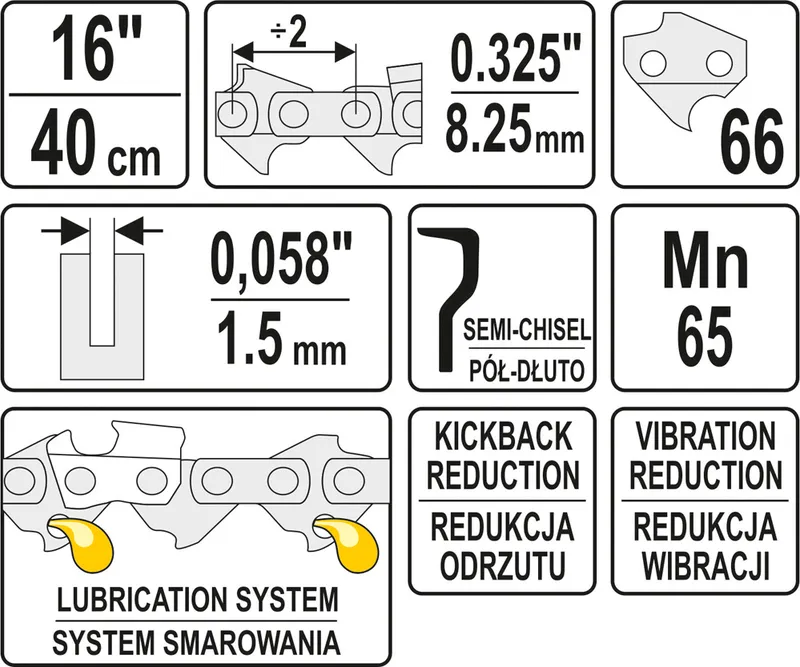 Łańcuch Tnący Do Pilarki 16'' .325 1.5mm 66Z YATO