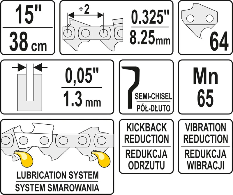 Łańcuch Tnący Do Pilarki 15'' .325 1.3mm 64Z YATO