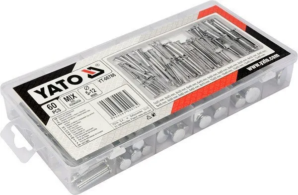 Sworznie Z Łbem I Otworem 60 szt. YATO