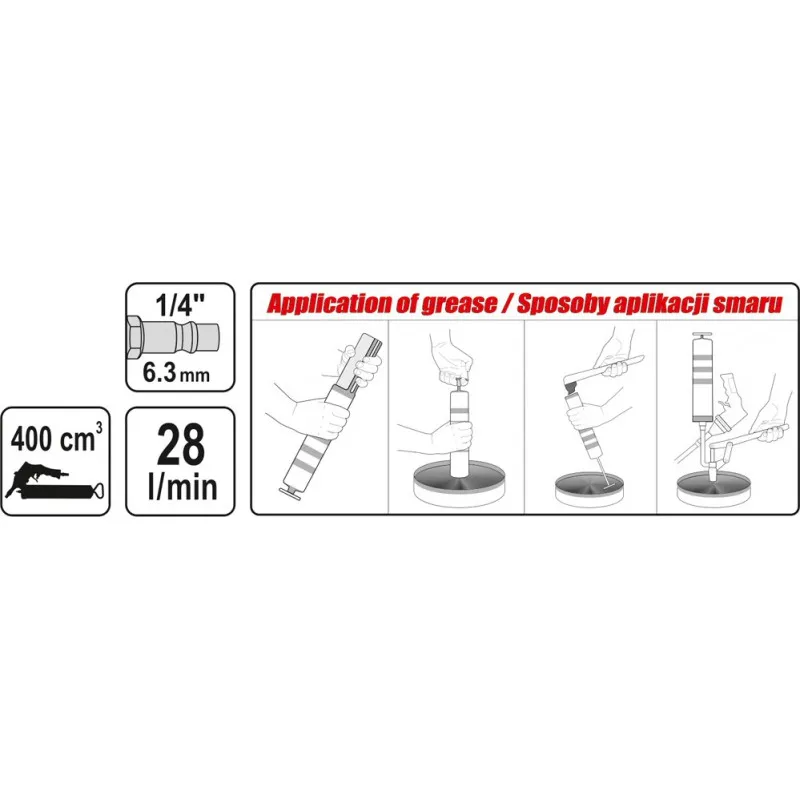Smarownica Ręczna-Pneumatyczna 400CM3 YATO