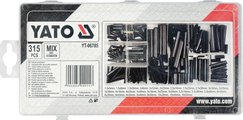 315 szt. Kołków Sprężystych Mix YATO
