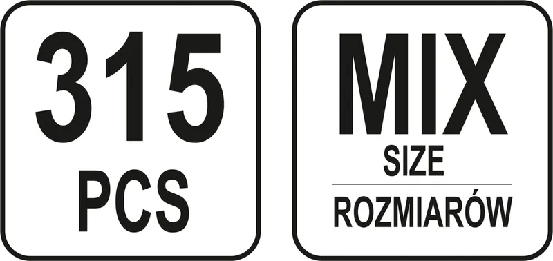 315 szt. Kołków Sprężystych Mix YATO