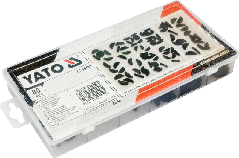 Kliny Półokrągłe Czułenkowe 80 szt. Mix Rozmiarów YATO
