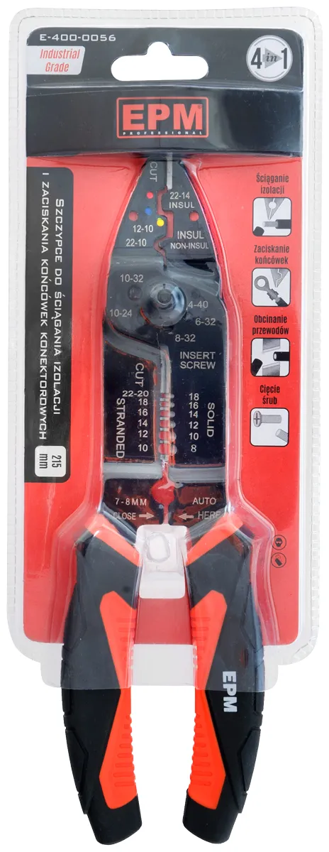 Szczypce Zaciskania Konektorów 4w1 215mm Industrial Grade EPM