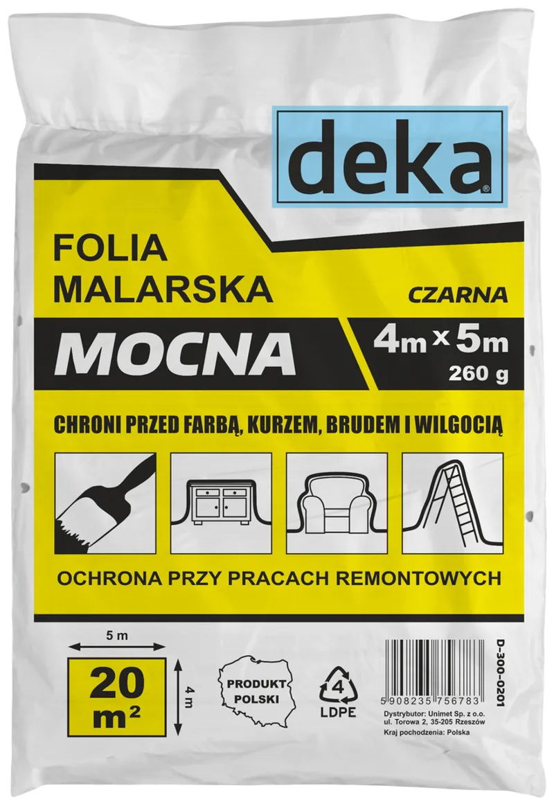 Folia Malarska Mocna 4*5M 300g DEKA - Czarna