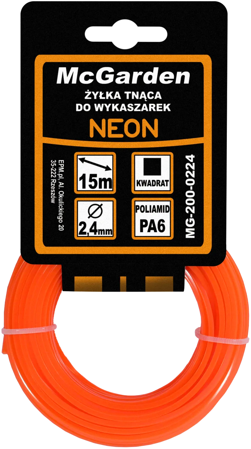 Żyłka Do Wykaszarki Kwadrat Neon 2,0mm 15m MC GARDEN