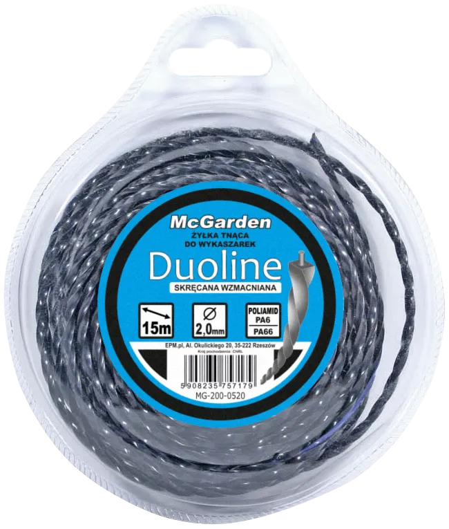 Żyłka Do Wykaszarki Skręcana Wzmacniana Duoline 2.4MM*15 MC GARDEN