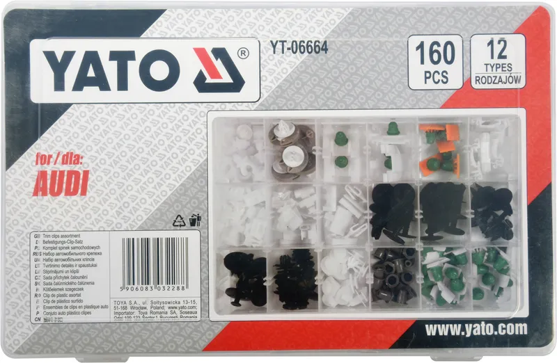Komplet Spinek Samochodowych AUDI 160 szt. YATO