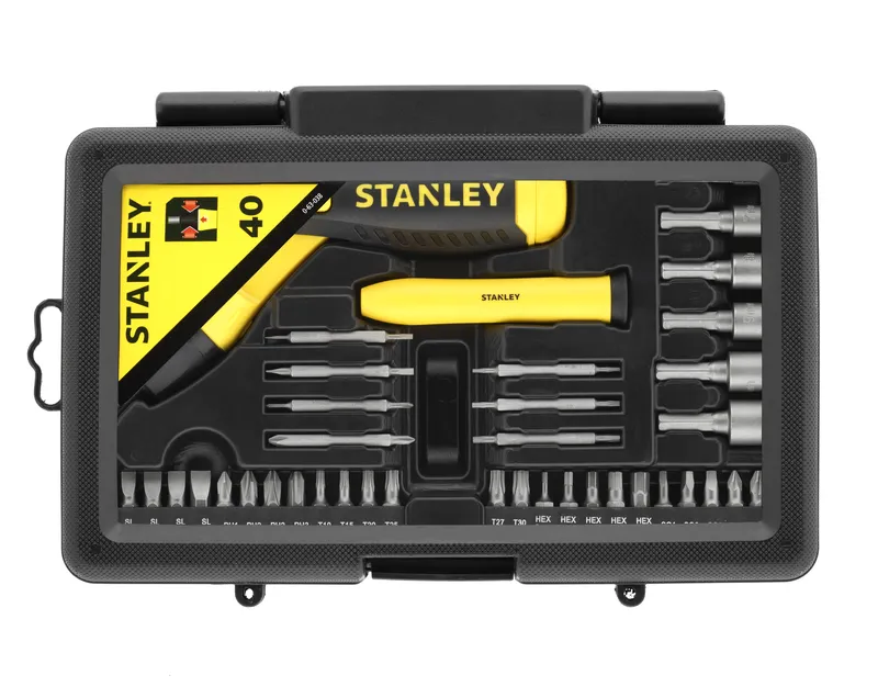 Wkrętak Z Końcówkami, Przegub, Grzechotka, Zestaw 38 Szt.[k] STANLEY