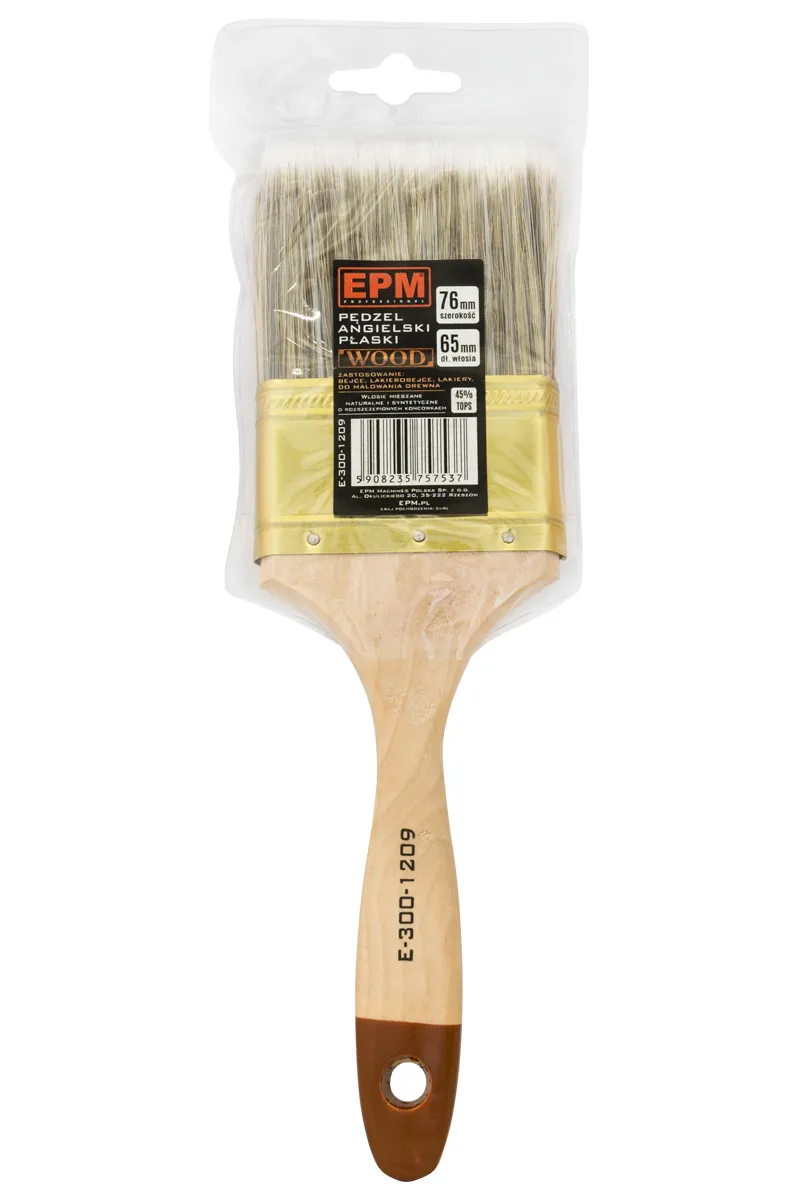 Pędzel Angielski Płaski Wood 76mm - 3' EPM