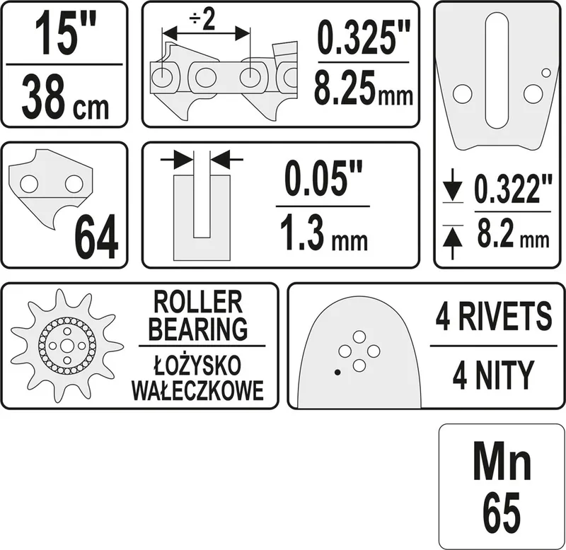 Prowadnica Łańcucha Do Pilarek 15'' 325U YATO