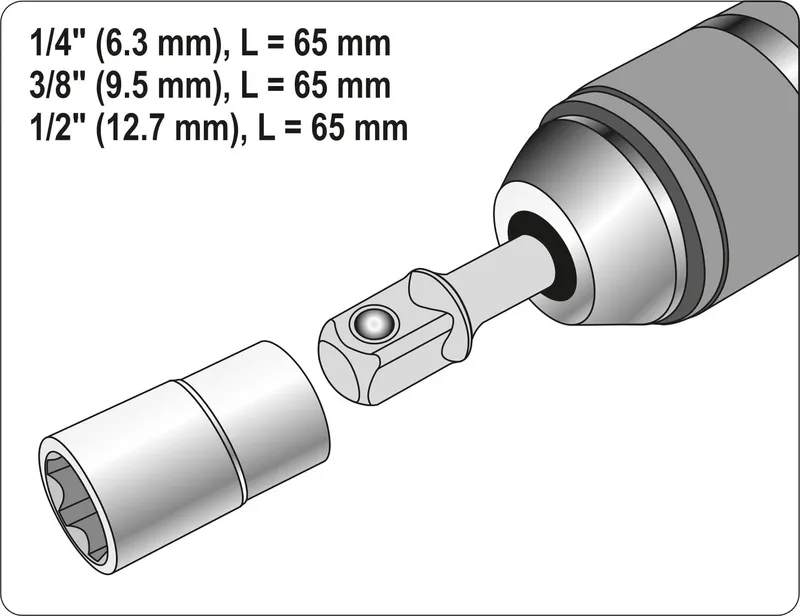 Adapter SDS Plus Do Nasadek 1/4'', 3/8'', 1/2'' YATO
