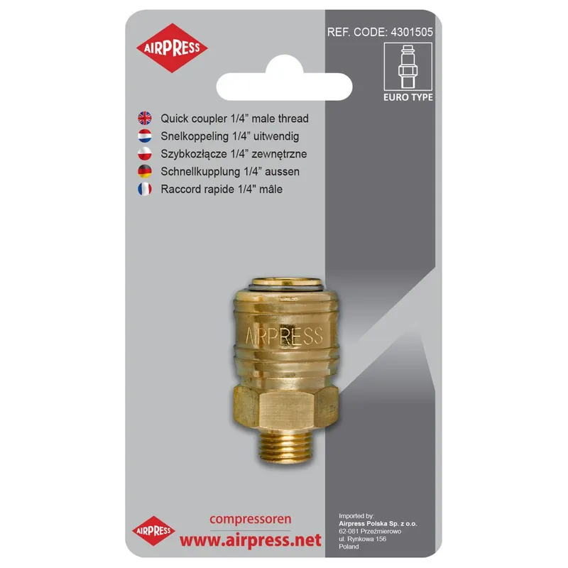 Szybkozłącze Z Gwintem Zewnętrznym 1/4'' AIRPRESS